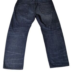 Gap 1969 Max Crop 42w Dark Wash Ringspun Cotton Button Fly Jeans Indigo